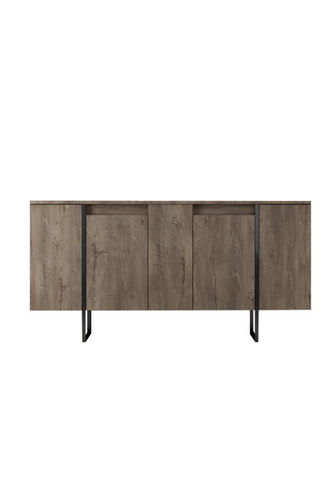 Hanah Home Conjunto Muebles Salón Nogal Negro - Consola 160cm, Soporte TV 180cm, Mesa Centro 90cm
